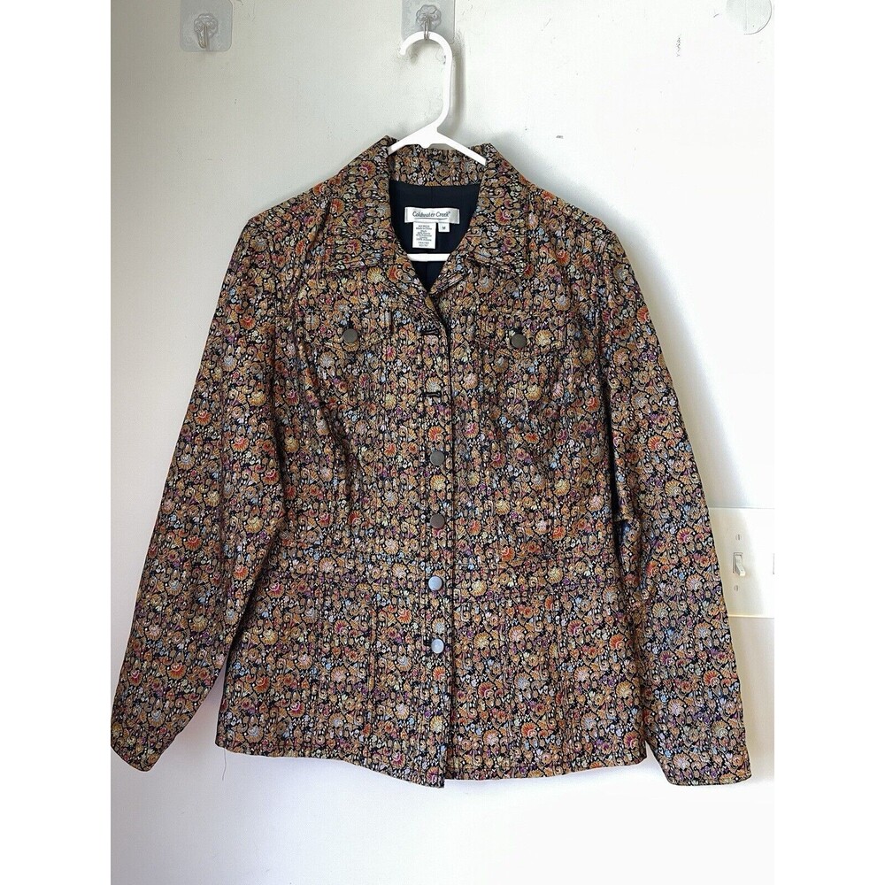 Coldwater Creek Floral Jacket Sz Melegant Chintz Floral Colorful Blazer